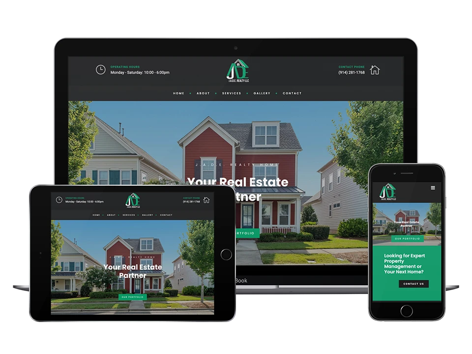 JADE Realty Website 3-Device Mockup